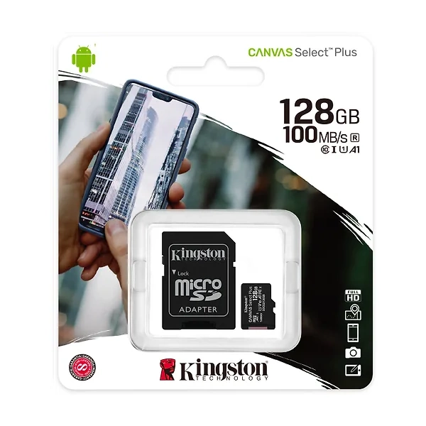 Kingston Canvas Select Plus 128 Gt microSD muistikortti