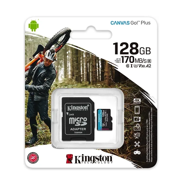 Kingston Canvas Go Plus 128 Gt microSD U3 muistikortti