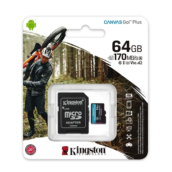 Kingston Canvas Go Plus 64 Gt microSD U3 muistikortti