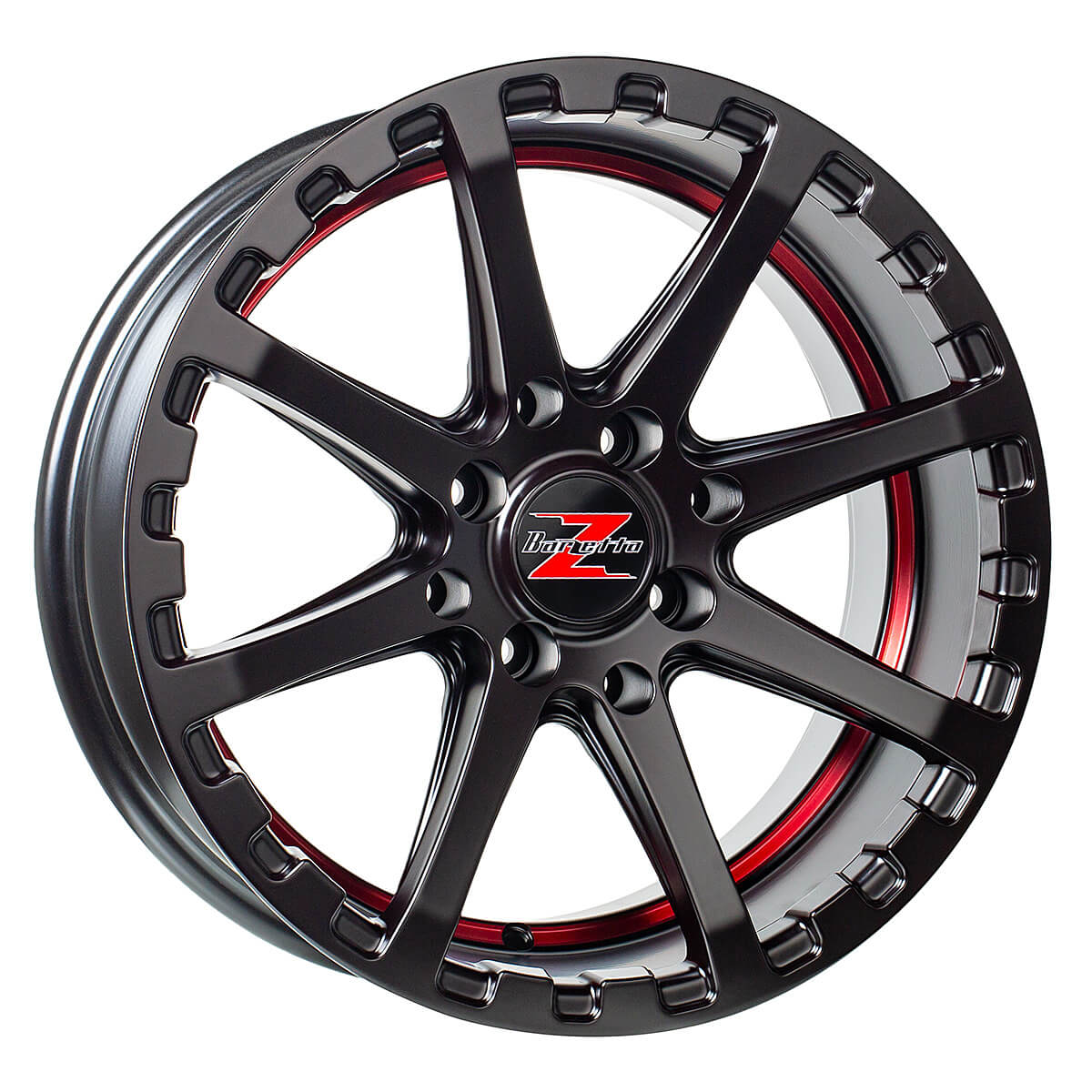 barzetta_atv_7x16_satin_black_with_red_stripe_1