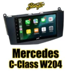 Stinger iE268E -multimediasoitin Mercedes-Benz C-sarja W204 -asennuskehyksellä