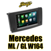 Stinger iE268E -multimediasoitin Mercedes-Benz ML/GL W164/X164 -asennuskehyksellä