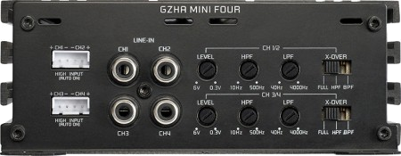 Ground Zero GZHA MINI FOUR -vahvistimen signaaliliitännät